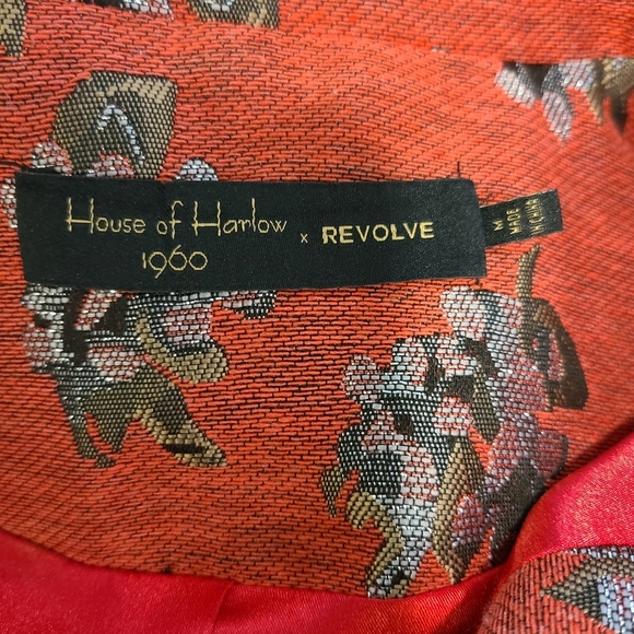 House of Harlow 1960 x Revolve Solange Red Metallic Floral Blazer Coat - Picture 9 of 9